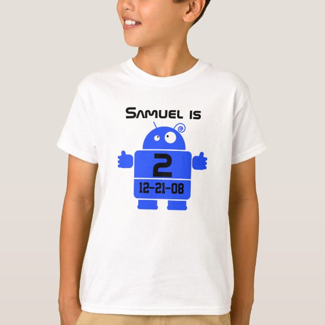 Robot Customizable Birthday T-shirt (Front)
