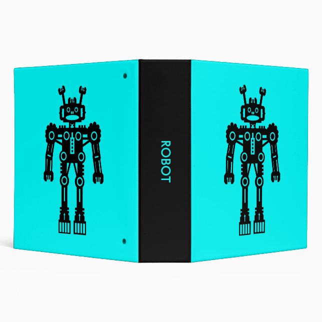 Robot - Cyan Blue (2.0in) Binder (Background)