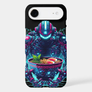 Robot Cyberpunk Futuriste Neon Nourriture Ramen
