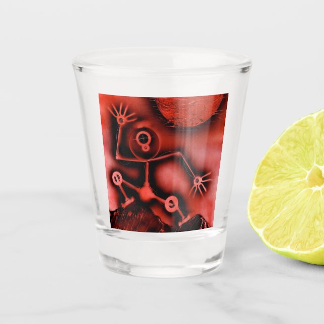 Robot Dance Shot Glass (Front)