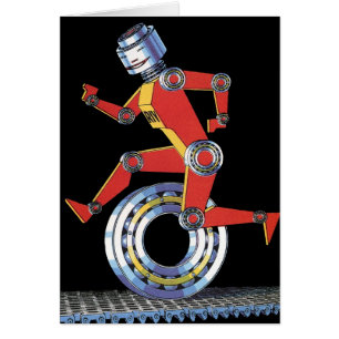 Robot de science-fiction vintage à roues