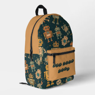 Robot Design Backpack Personalised with Your Text
