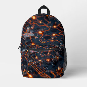 Robot Design Backpack – Trendy Tech Style Bag