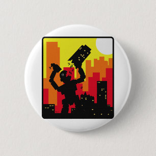 Robot Destroy 2 Inch Round Button