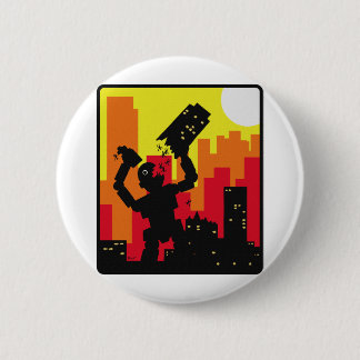 Robot Destroy 2 Inch Round Button
