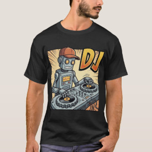 Robot DJ Cool Cap Retro Cartoon T-Shirt