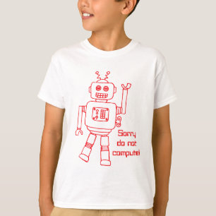 Robot do not compute! red fun kids t-shirt