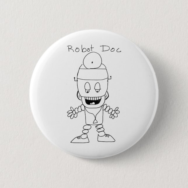 Robot Doctor 2 Inch Round Button (Front)