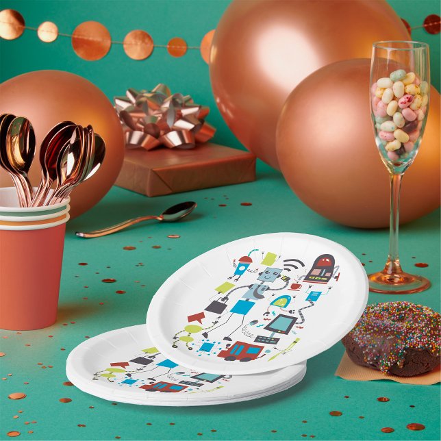 Robot Doodles Paper Plate (Creator Uploaded)