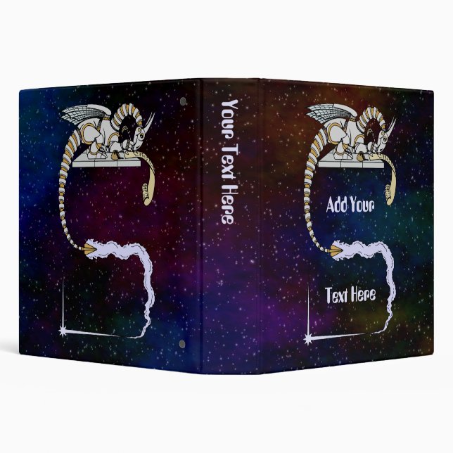 Robot Dragon Writing in Scroll Binder (Background)