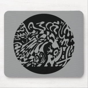 "Robot Dreams" B&W Abstract  Art Mouse Pad