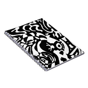 "Robot Dreams" B&W Abstract Art Notebook