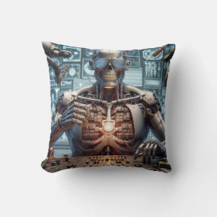 Robot Engineer Throw Pillow