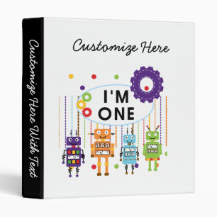 Robot First Birthday Tshirts and Gifts Binder