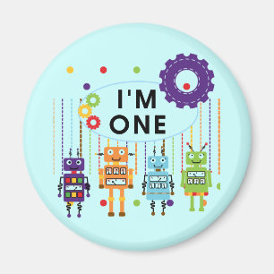 Robot First Birthday Tshirts and Gifts Magnet