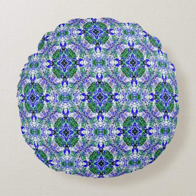 Robot flowers..... round pillow (Front)