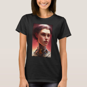Robot Future Technology Science Woman Retro Vintag T-Shirt