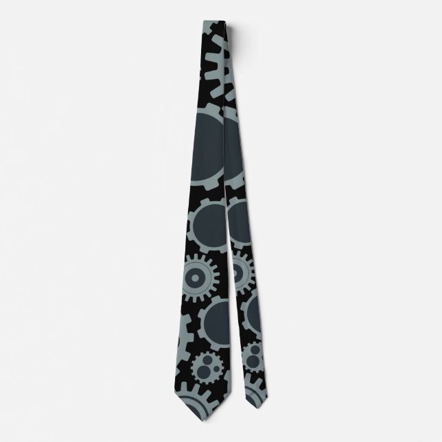 Robot Gears Pattern Tie (Front)