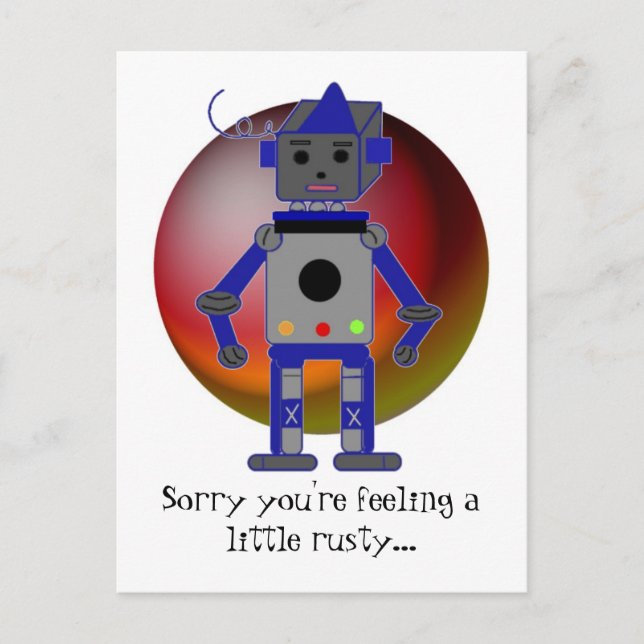 Robot Get Well Postcard (Front)