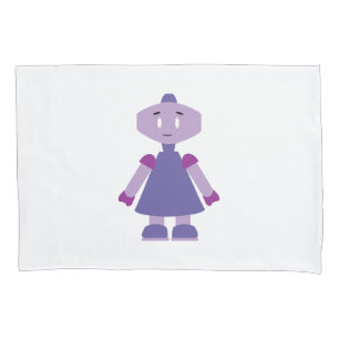 Robot girl cartoon pillowcase