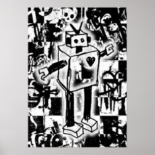 Robot Graffiti Poster