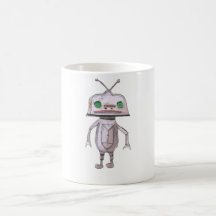 Robot gris tasse blanche classique de 11 onces