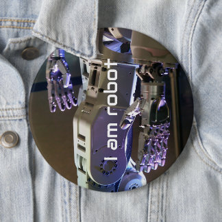 Robot hands 6 inch round button
