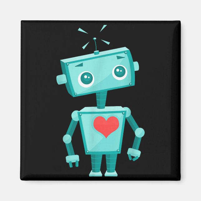 Robot Heart Valentine's Day For Kids Girls  Magnet (Front)