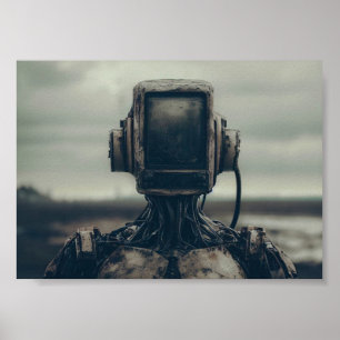 Robot in Apocalyptic Wasteland Poster