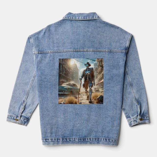 Robot in Ghost Town Denim Jacket (Back)