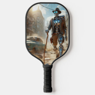 Robot in Ghost Town Pickleball Paddle