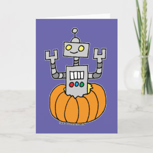 Robot in Pumpkin Card
