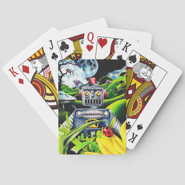 Robot Invasion - Science Fiction Artwork Playing Cards (Back)