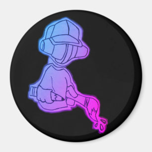 robot Large, 3 Inch Circle Magnet