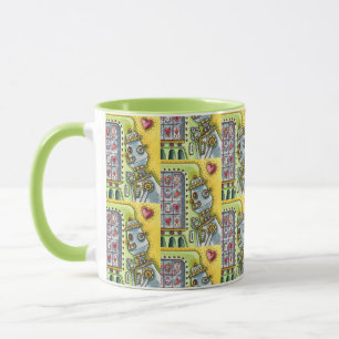 ROBOT LOOKING FOR LOVE, HEART VENDING MACHINE CUTE MUG