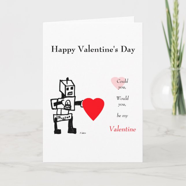 Robot Love, Be Mine Holiday Card (Front)