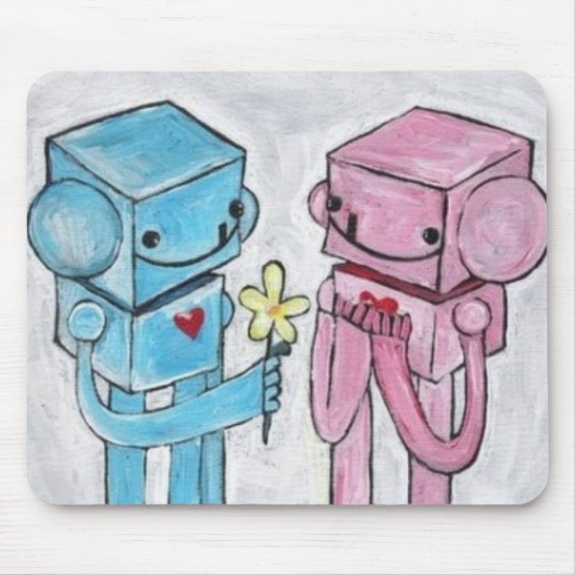 Robot Love Mousepad (Front)