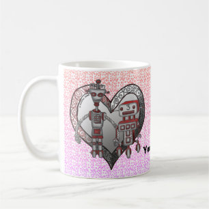 Robot Love nom personnalisé mug