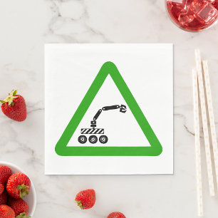 Robot Machine With Extendable Arm Sign Napkin