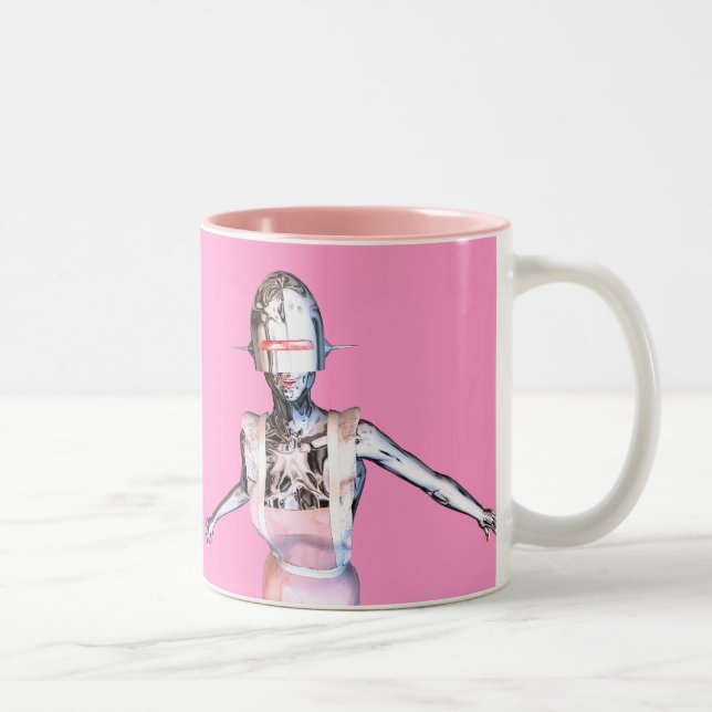 robot maid Two-Tone coffee mug (Right)