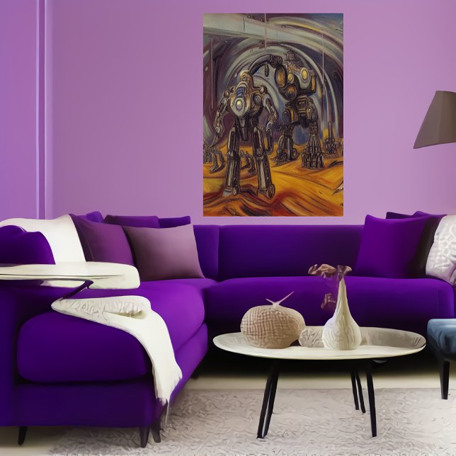 Robot Mech sur une planète alien | AI Art Poster (Créateur téléchargé)