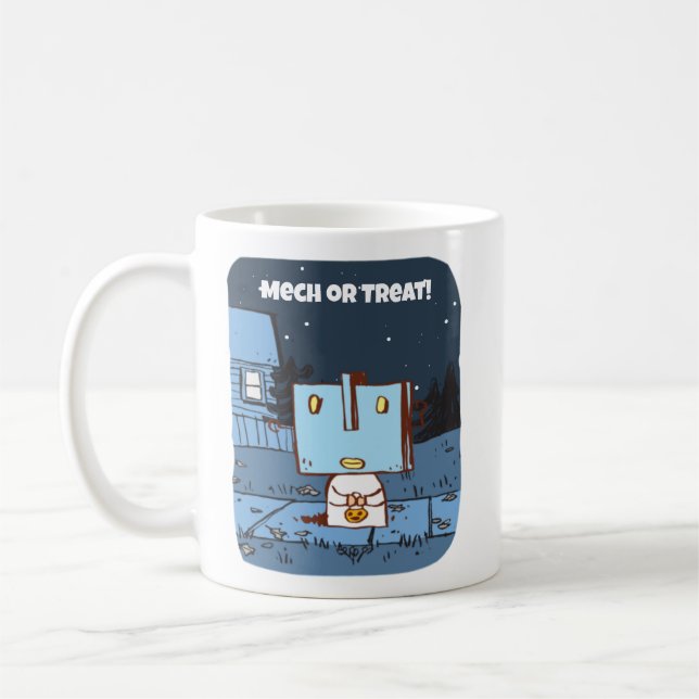 Robot miette rétro Halloween Mug (Gauche)