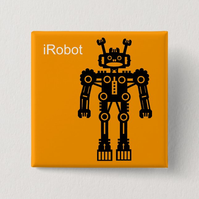 Robot Mk I (iRobot) - Orange 2 Inch Square Button (Front)