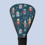 Robot Pattern Retro Golf Head Cover<br><div class="desc">Cute and helpful looking retro 1950s style robots. Grandad probably made these in his shed. Artificial Intelligence, but not in a scary way.</div>