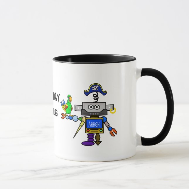 Robot Pirate "Talk Like A Pirate Day" Mug (Droite)