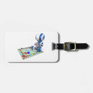 Robot Playing A Board Game Luggage Tag