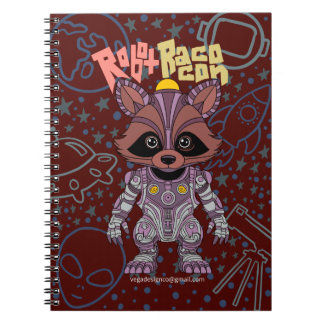 Robot Raccoon Spiral Notebook