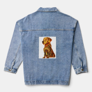 Robot Retriever – Futuristic Mecha Dog Denim Jacket