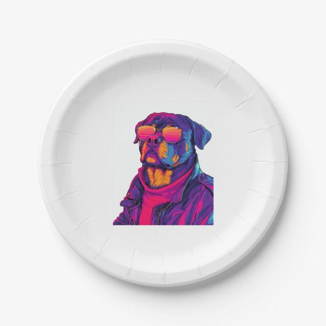 Robot Retriever � Futuristic Mecha Dog Paper Plate (Front)