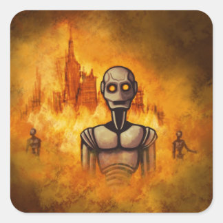 robot revolution scifi sticker